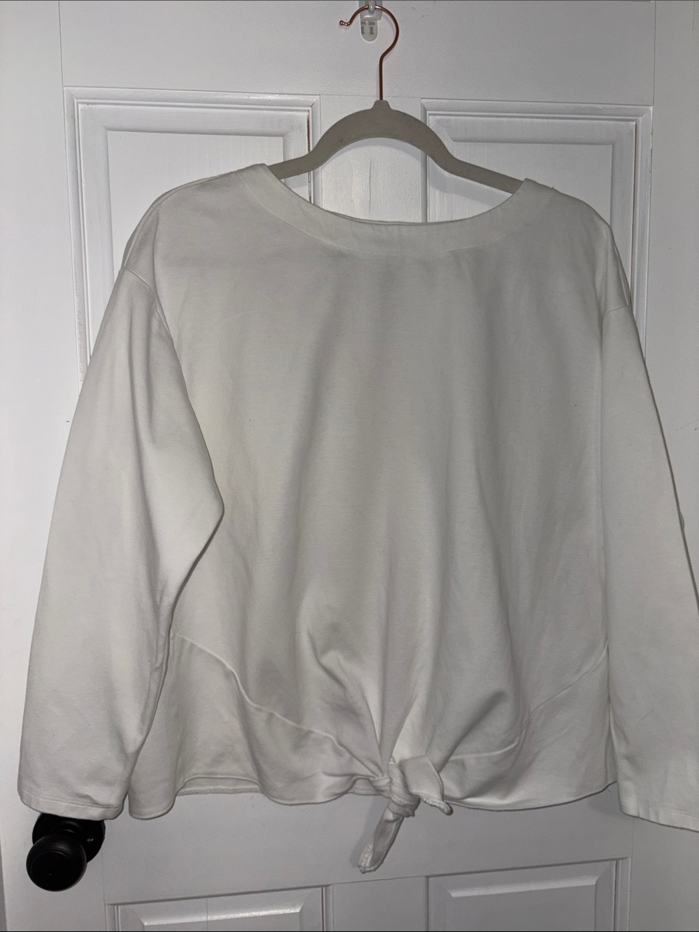 Banana Republic Cream Tie-Hem Long Sleeve Shirt